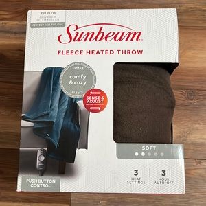 Soft brown heated throw